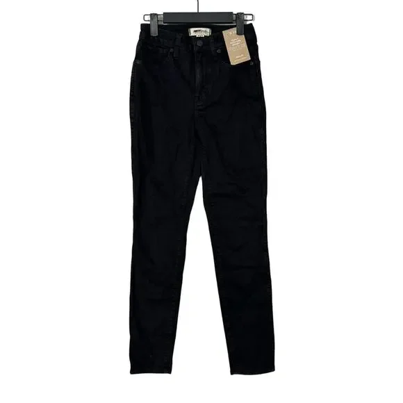 NWT Madewell Curvy 10" High-Rise Skinny Jeans in Black Frost Size 24